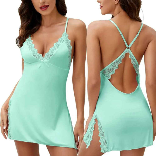 Giorzio Womens Sexy Sleepwear Sexy Chemise Lingerie Cotton Nightgowns For Women Light GreenXXL